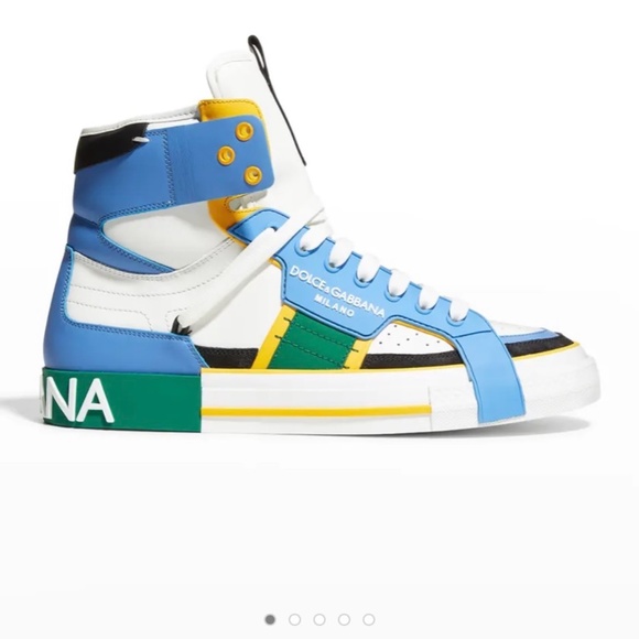 Dolce & Gabbana Mens Colorblock Leather Sneakers